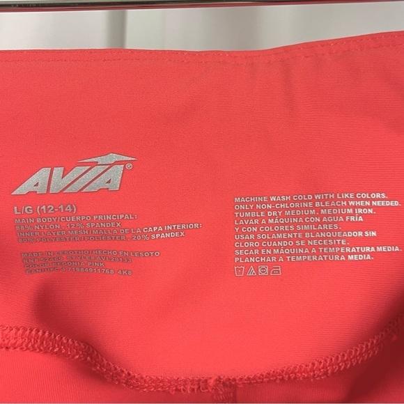 Avia Large Neon Bright Deep Side Pockets Crop Workout Leggings Yoga Running Gym - Picture 9 of 10